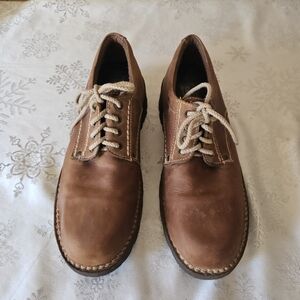 Geronimo Men's Tan Brown Leather Oxfords Shoes Distressed SZ 12
